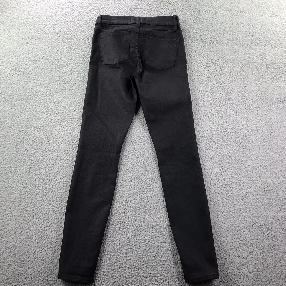 MADEWELL Jeans Womens Size 25 Skinny 9" High Rise Black Coated Denim 25x28